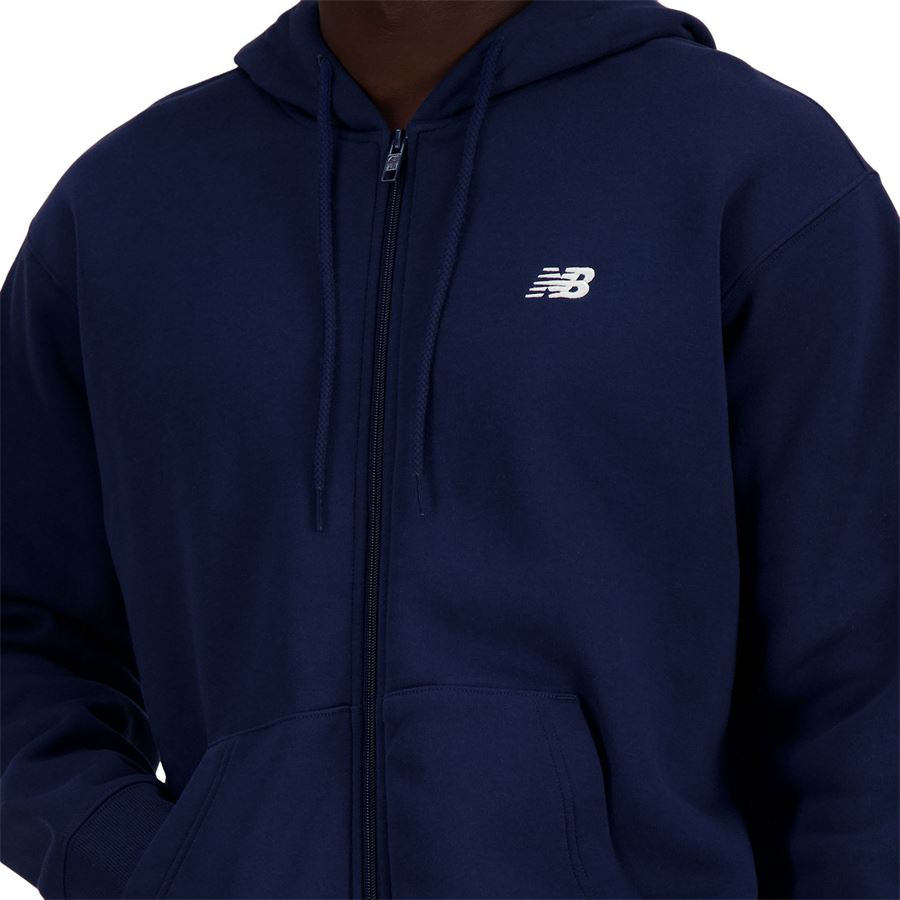Stacked logo french terry full zip hoodie felpa con zip da uomo New Balance | MJ41501NNY
